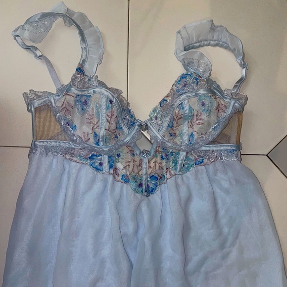 For Love & Lemons - Sorbet Rose Babydoll Slip Dress, Nightwear - Picture 10 of 13